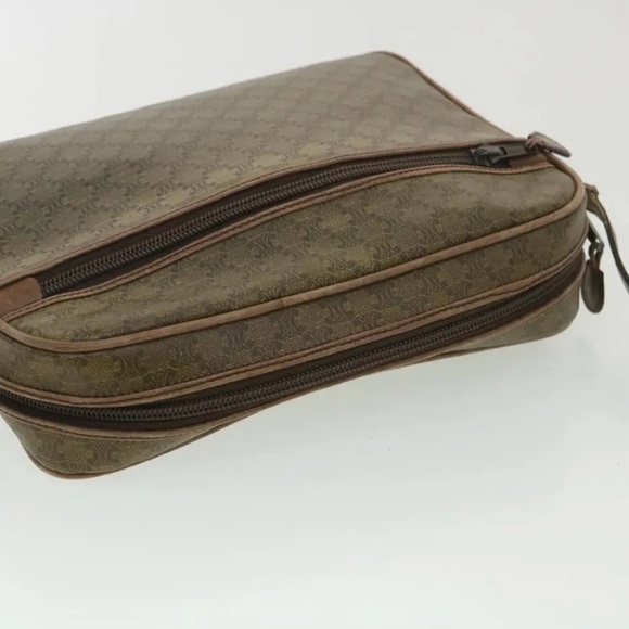 CELINE Macadam Canvas Shoulder Bag PVC Leather Beige - Picture 7 of 16